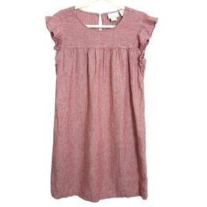 Cynthia Rowley Red & White Striped Ruffle Linen Sundress Women’s Small Coastal